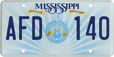MS license plate AFD140