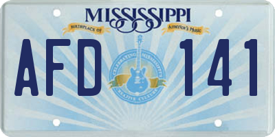 MS license plate AFD141