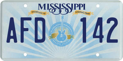 MS license plate AFD142