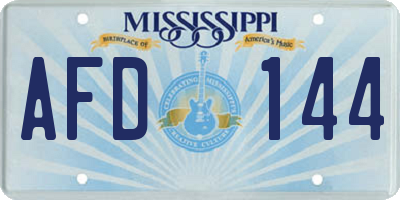 MS license plate AFD144