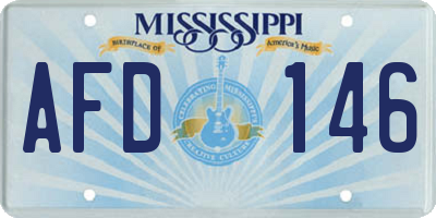 MS license plate AFD146