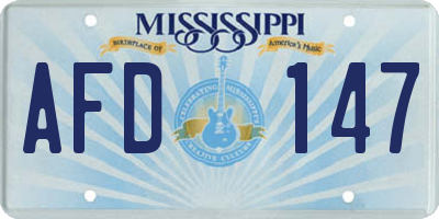 MS license plate AFD147