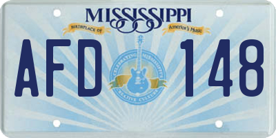 MS license plate AFD148