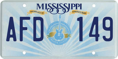 MS license plate AFD149