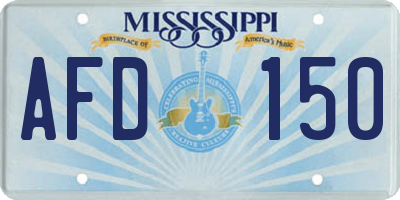 MS license plate AFD150