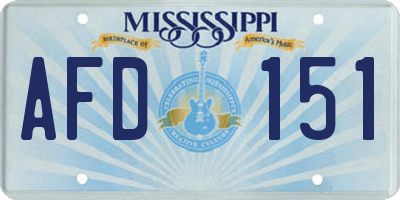 MS license plate AFD151