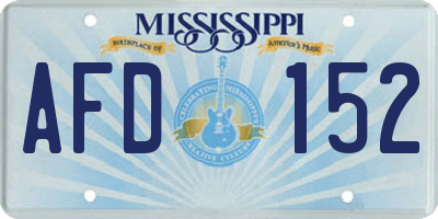 MS license plate AFD152