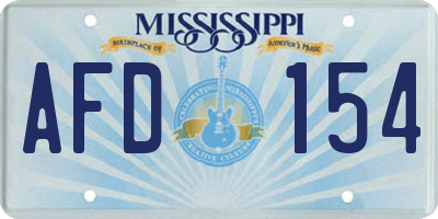 MS license plate AFD154
