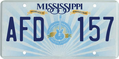 MS license plate AFD157