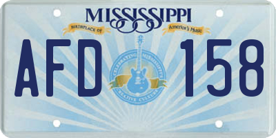 MS license plate AFD158