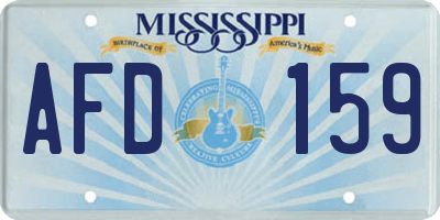 MS license plate AFD159
