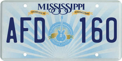 MS license plate AFD160