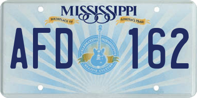 MS license plate AFD162