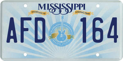 MS license plate AFD164