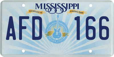 MS license plate AFD166