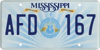 MS license plate AFD167