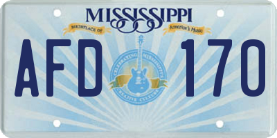 MS license plate AFD170