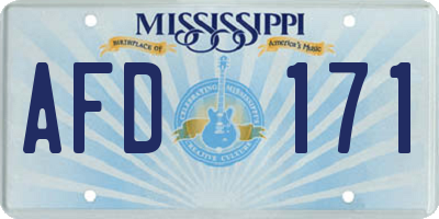 MS license plate AFD171