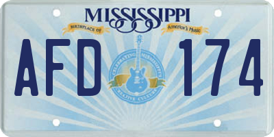 MS license plate AFD174