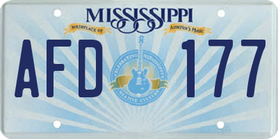 MS license plate AFD177