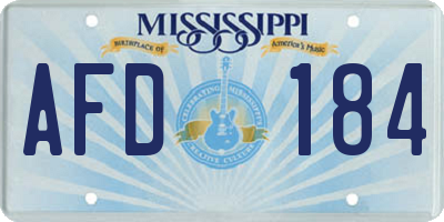 MS license plate AFD184