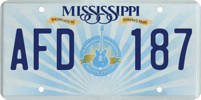 MS license plate AFD187