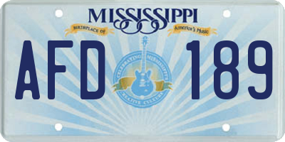 MS license plate AFD189