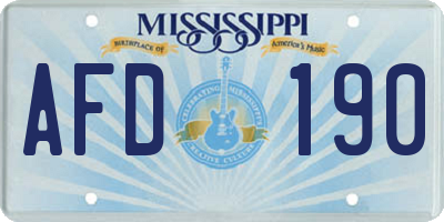 MS license plate AFD190