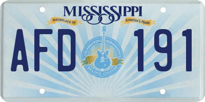 MS license plate AFD191