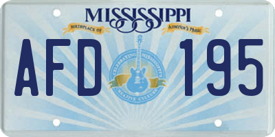 MS license plate AFD195