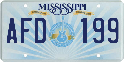 MS license plate AFD199