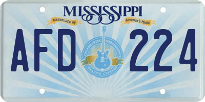 MS license plate AFD224