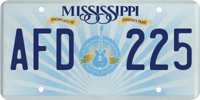MS license plate AFD225