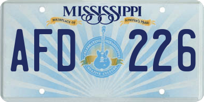 MS license plate AFD226