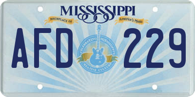 MS license plate AFD229
