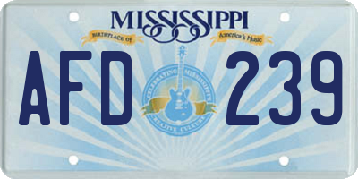 MS license plate AFD239