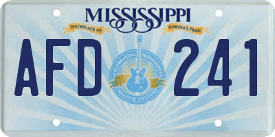 MS license plate AFD241