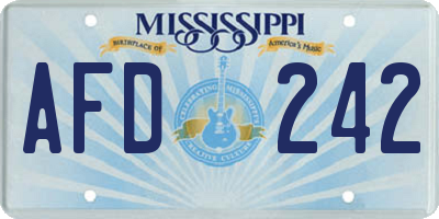 MS license plate AFD242