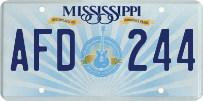 MS license plate AFD244