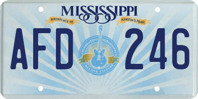 MS license plate AFD246
