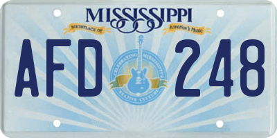MS license plate AFD248