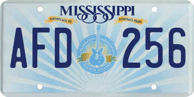 MS license plate AFD256