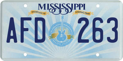 MS license plate AFD263