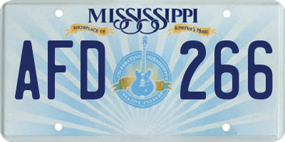 MS license plate AFD266