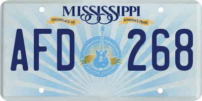 MS license plate AFD268