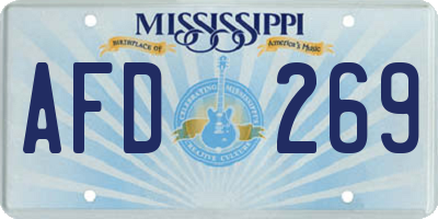 MS license plate AFD269