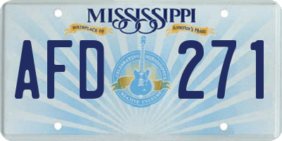 MS license plate AFD271