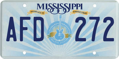MS license plate AFD272