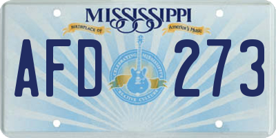 MS license plate AFD273