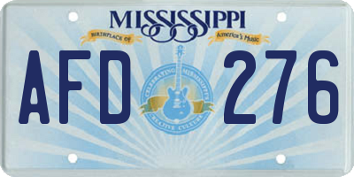 MS license plate AFD276